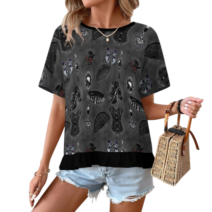 Midnight Heirloom Ruffle Play Tee - Shadow Threadz Crypt