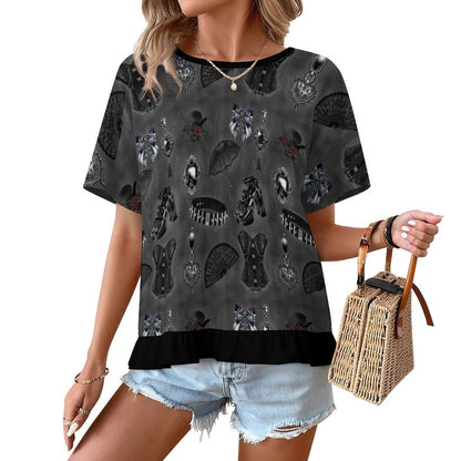 Midnight Heirloom Ruffle Play Tee - Shadow Threadz Crypt