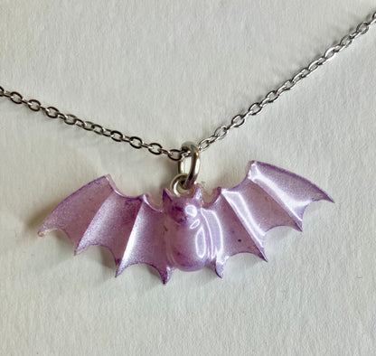 Handmade Resin Bat Pendant Necklaces