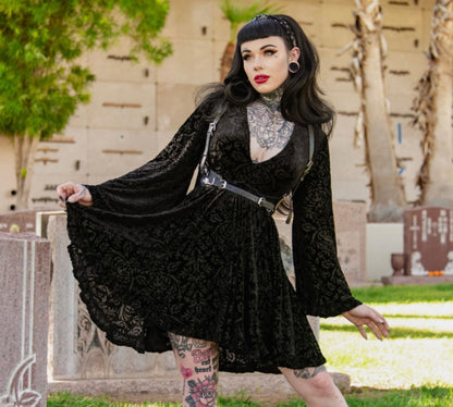 Nyx Velvet Damask Harness Dress