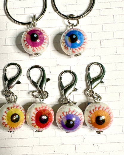 Bloody Eyeball Zipper Pull Keychain