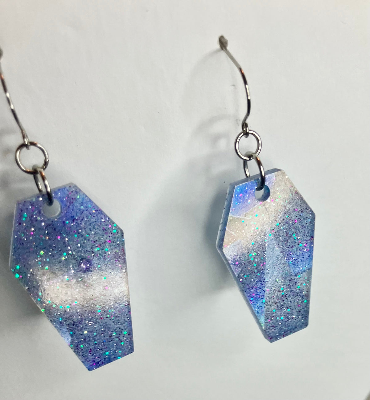 Holographic Coffin Resin Earrings