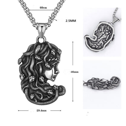 Petrifying Beauty Stainless Steel Necklace - Shadow Threadz Crypt