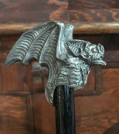 Vampire Bat Cane, Hand Sculpted Walking Stick | Victorian Gothic