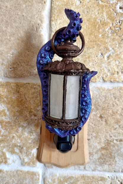 Tentacle Lantern Nightlight, Hand Painted Resin Sculpture | Nautical