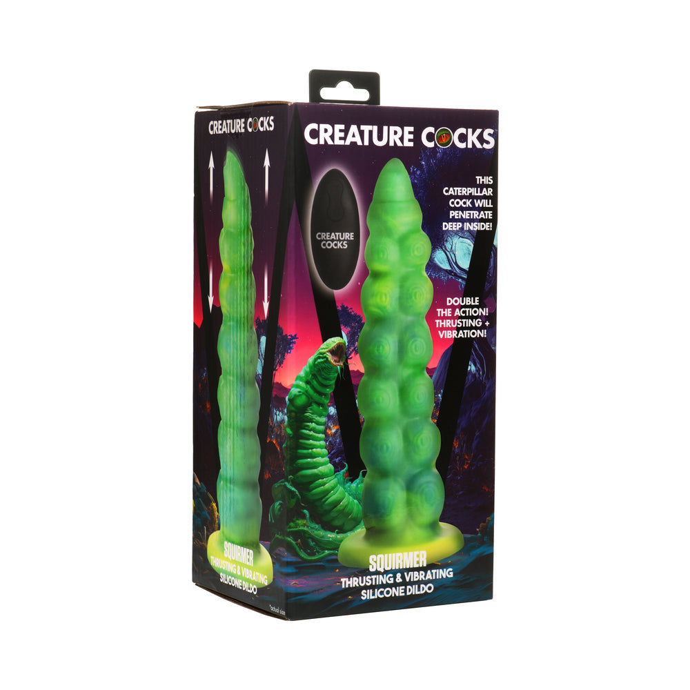 Squirmer Thrusting Vibrating Silicone Dildo