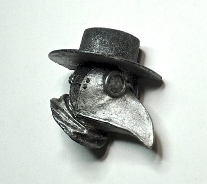 Plague Doctor Magnet, Hand Painted Resin Sculpture