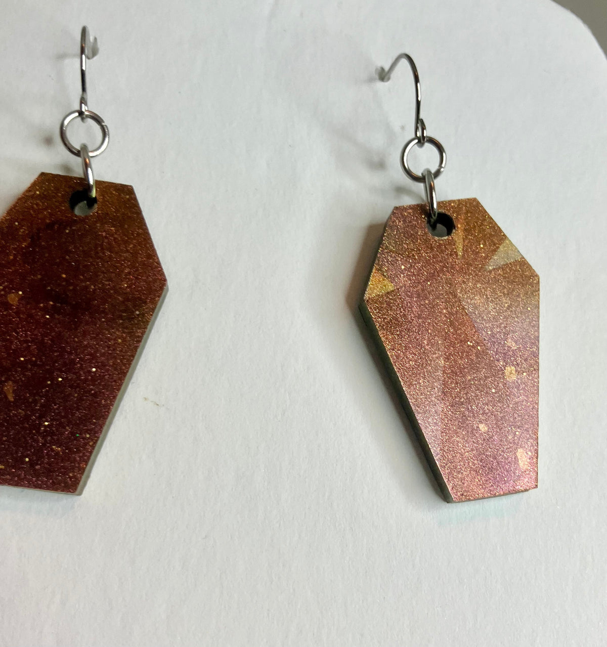 Holographic Coffin Resin Earrings