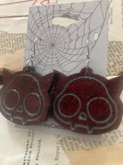Spooky Resin Earrings: Bats, Skulls, Spiderwebs & More