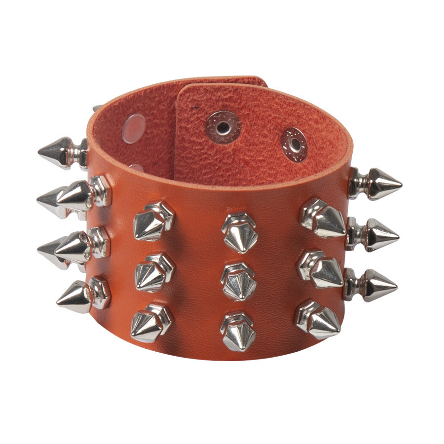 Deathspike Cuff Leather Bracelet - Shadow Threadz Crypt