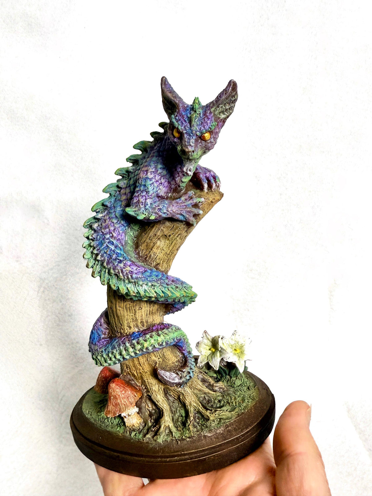 Tatzelwurm/ Dragon Cat Statue, Full Color Resin Sculpture