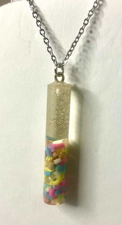 Geometric Resin Pendant Necklaces: Glitter, Ink Swirl & Custom