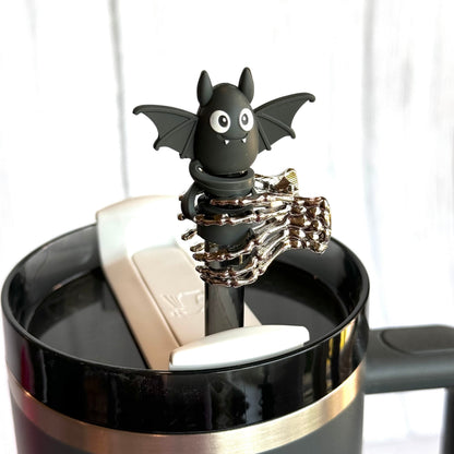 Skeleton Hand Straw Charm - Metal