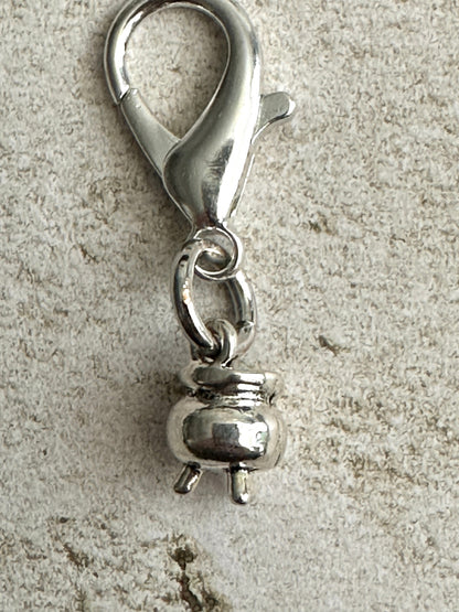 Mini Cauldron Keychain Charm – Witchy Zipper Pull Bag Charm