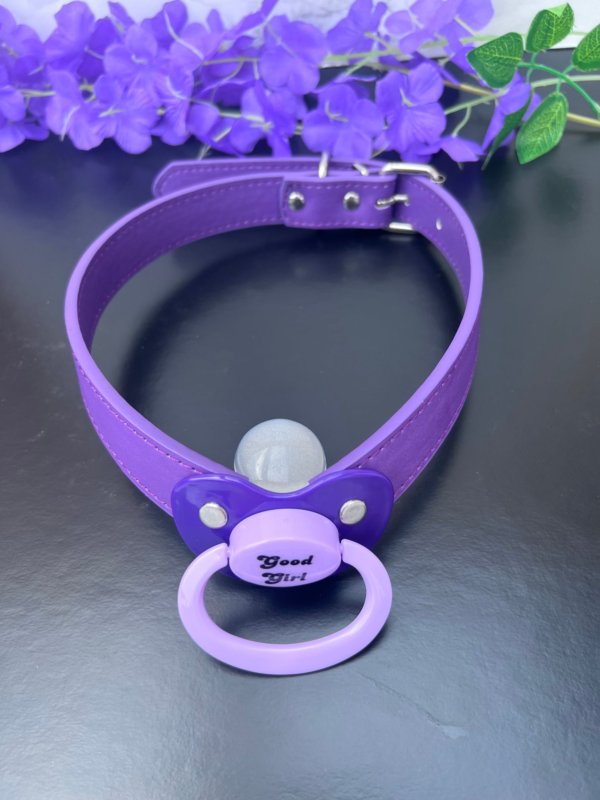 Good Girl Adult Purple Pacifier Gag