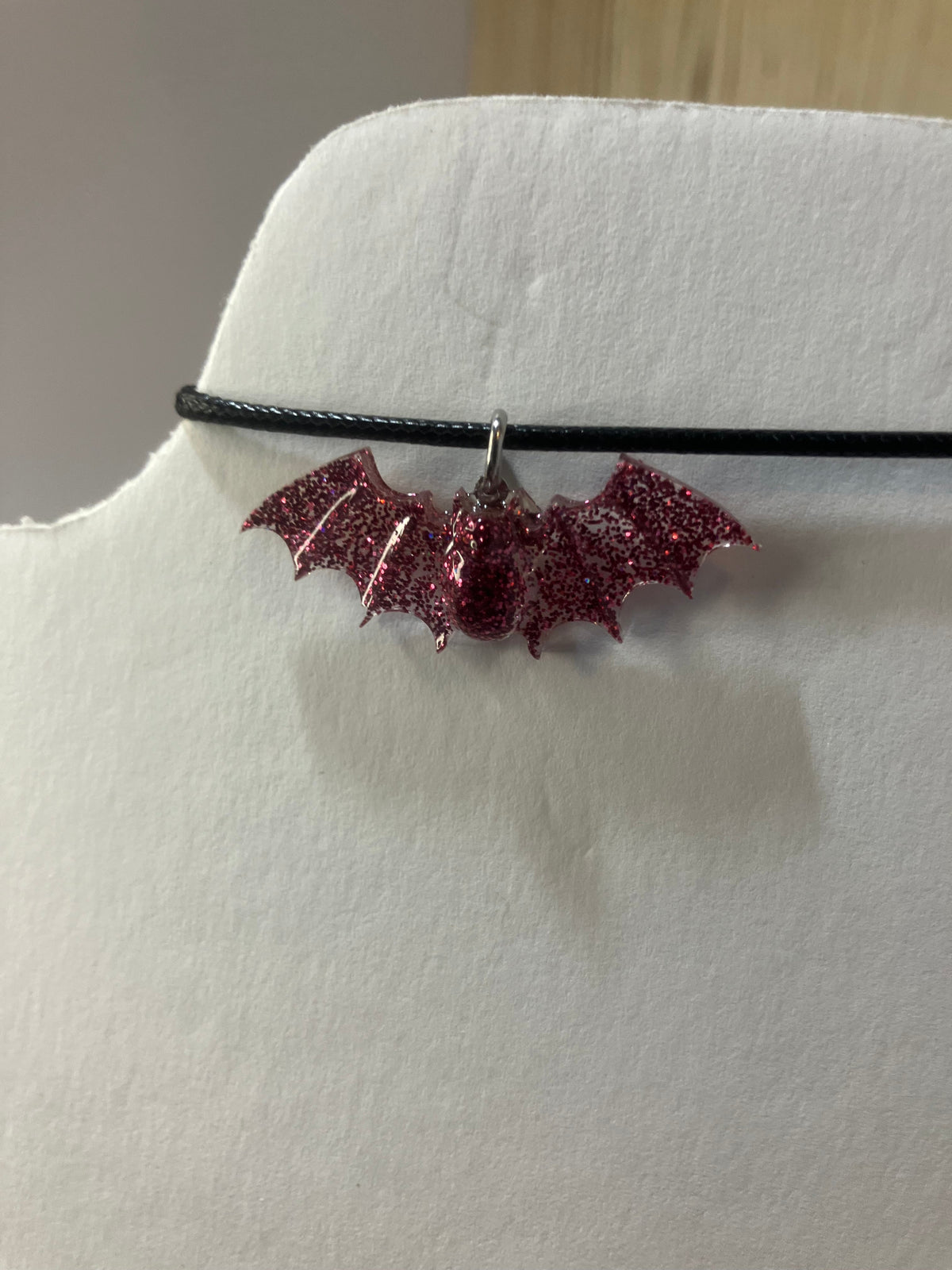 Handmade Resin Bat Pendant Necklaces
