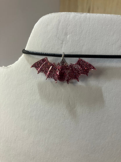 Handmade Resin Bat Pendant Necklaces