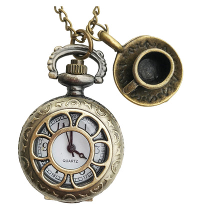 Alice Inspired Pocket Watch Necklace Vintage Steampunk Jewelry