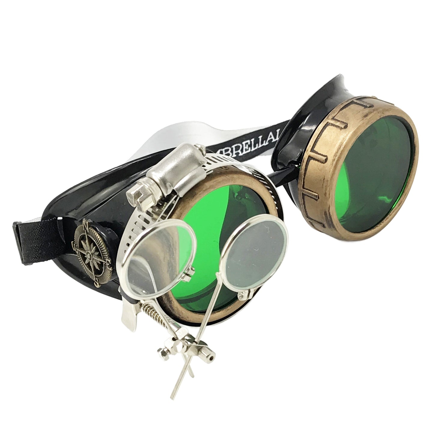 Handmade Victorian Steampunk Goggles with Loupe - blue, red, purple, black, clear, green, light blue lenses