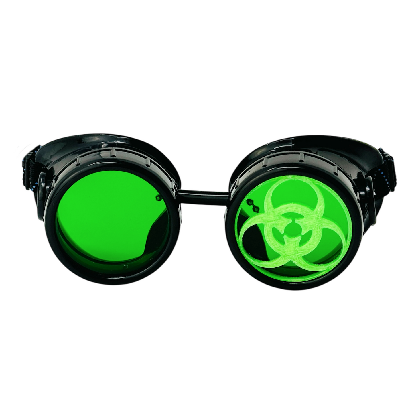 Mad Scientist Goggles – Biohazard - Cosplay Eyewear -  blue, purple, red, green lenses