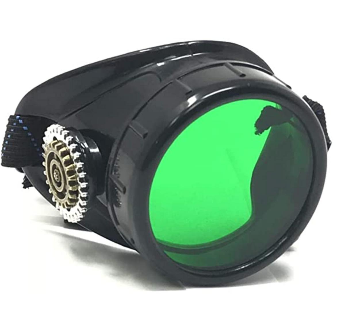 Steampunk Monocle Goggles – Victorian Eyepatch Pirate Airship Captain Cosplay - green, blue, clear, black lenses