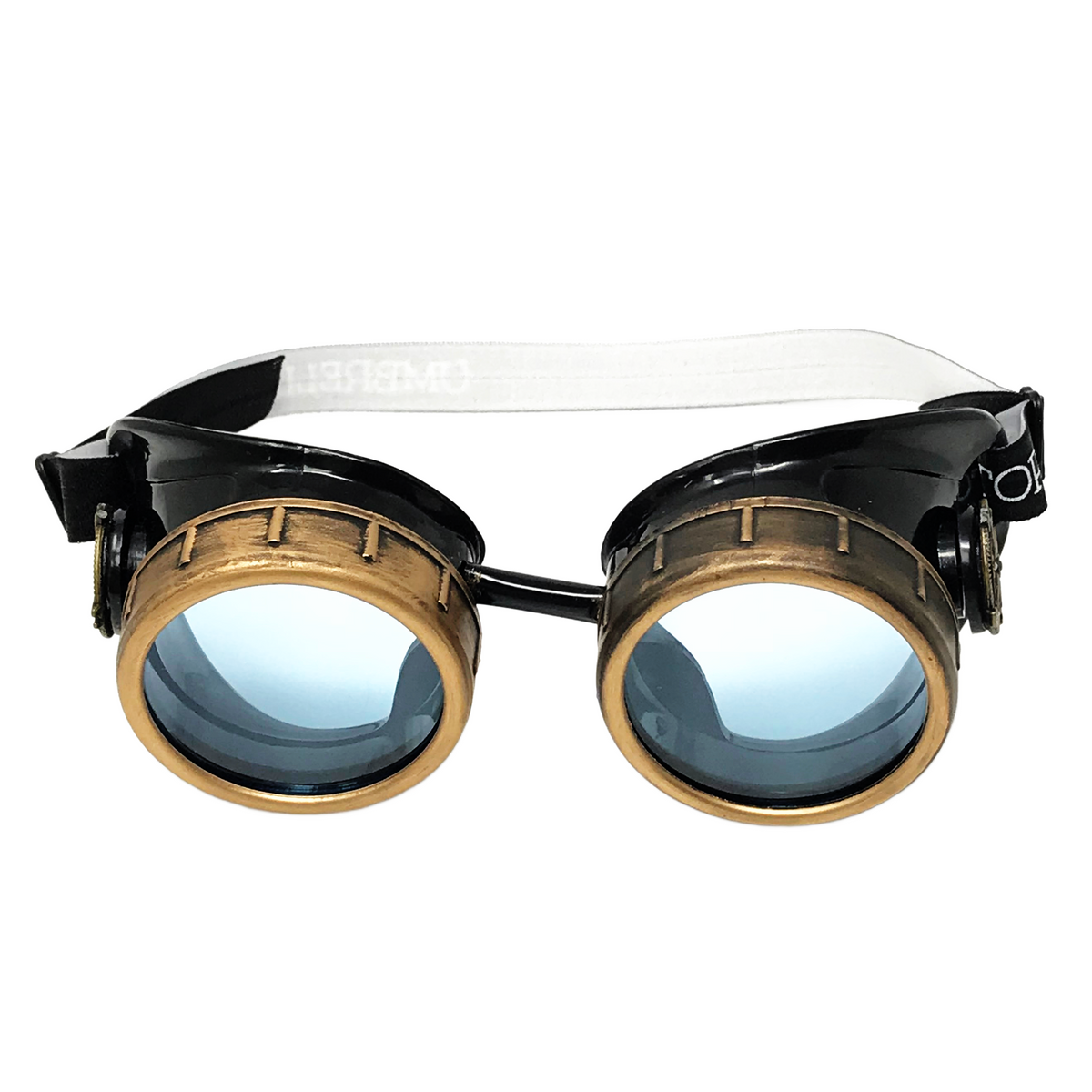 Mad Scientist - Aviator Steampunk Goggles - sky blue, pink, orange, lime green lenses