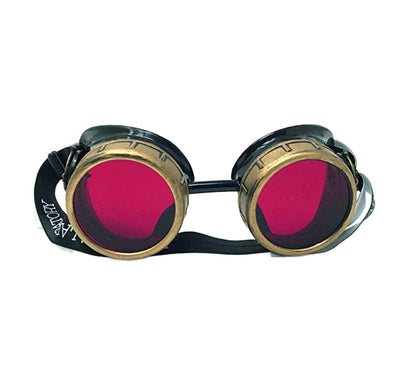 Handmade Steampunk Goggles - Aviator style -  red, purple, green, blue, clear, black lenses
