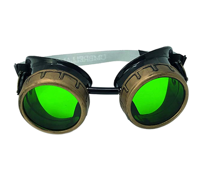 Handmade Steampunk Goggles - Aviator style -  red, purple, green, blue, clear, black lenses
