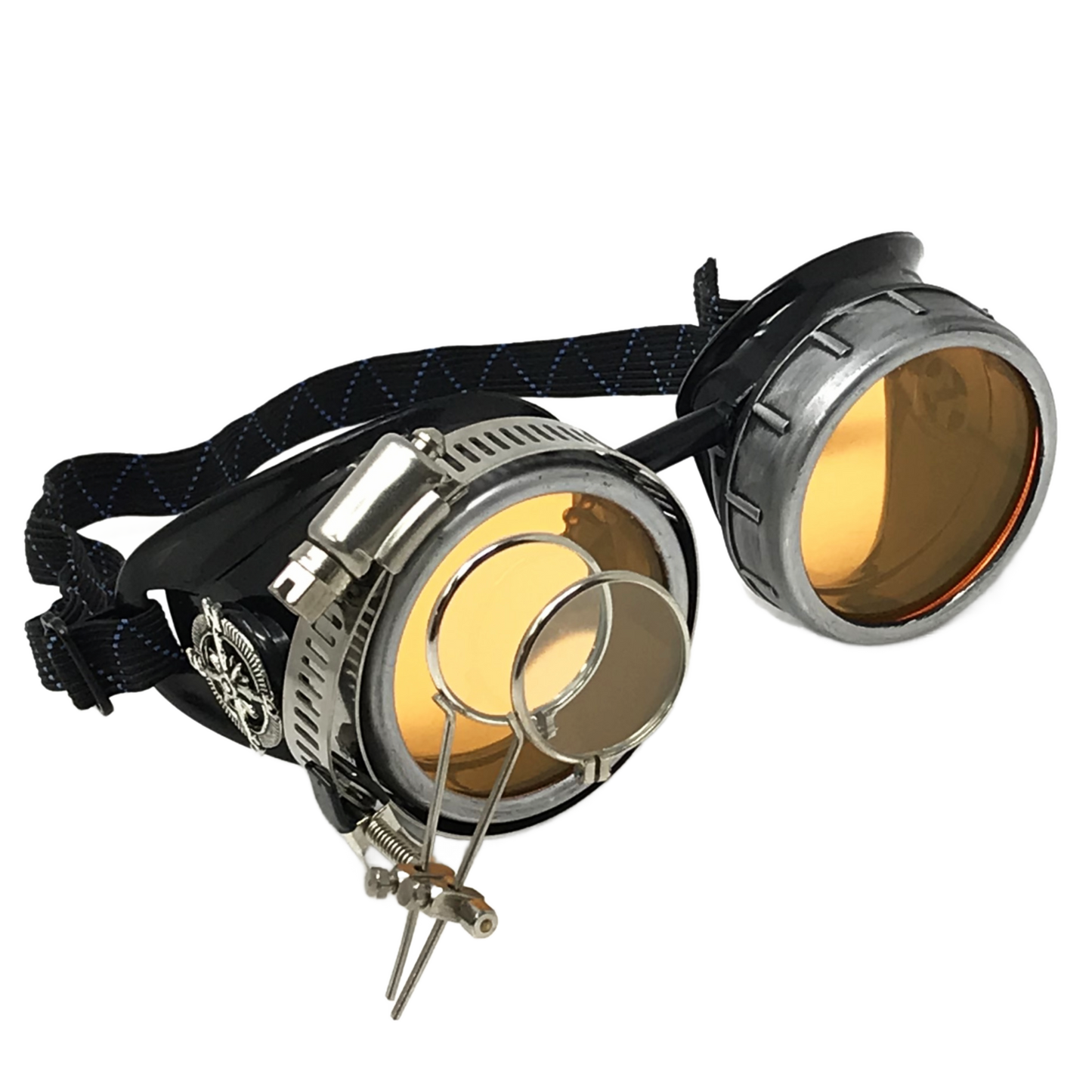 Mad Scientist - Steampunk Goggles Gold with loupes - pink, lime green, light blue, orange