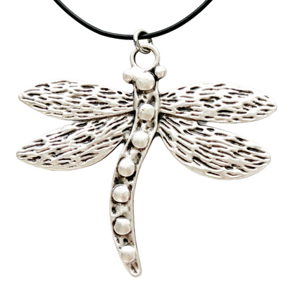 Bohemian Dragonfly Necklace Boho Nature Jewelry Large Dragonfly Pendant