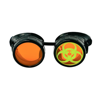 Mad Scientist Biohazard Goggles – cosplay Eyewear - neon pink, green, orange lenses