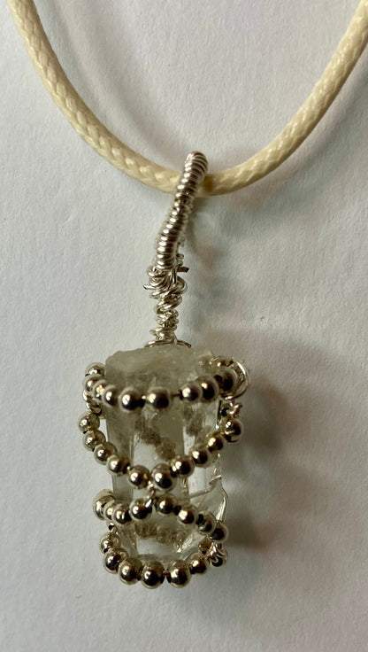 Wire Wrapped Stone Pendants, Silver and Gold Plated Copper Wire