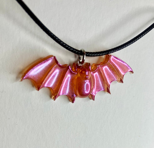 Handmade Resin Bat Pendant Necklaces