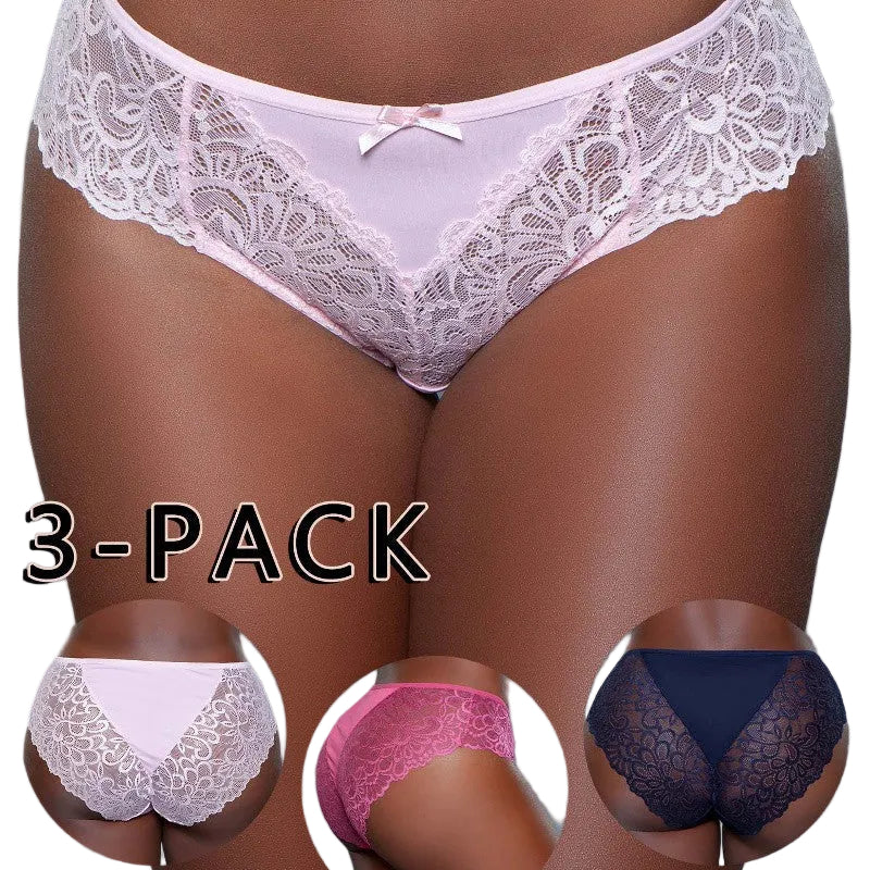 Tracy Floral Lace Brief 3 Pack - Shadow Threadz Crypt