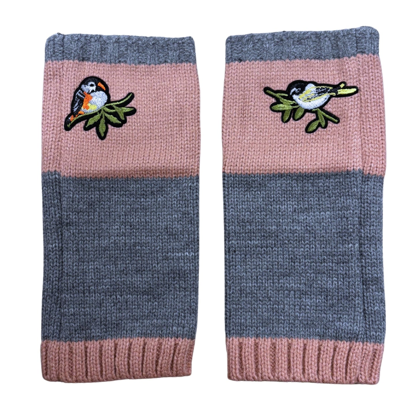 Bird Applique Arm Warmers | Fingerless Gloves