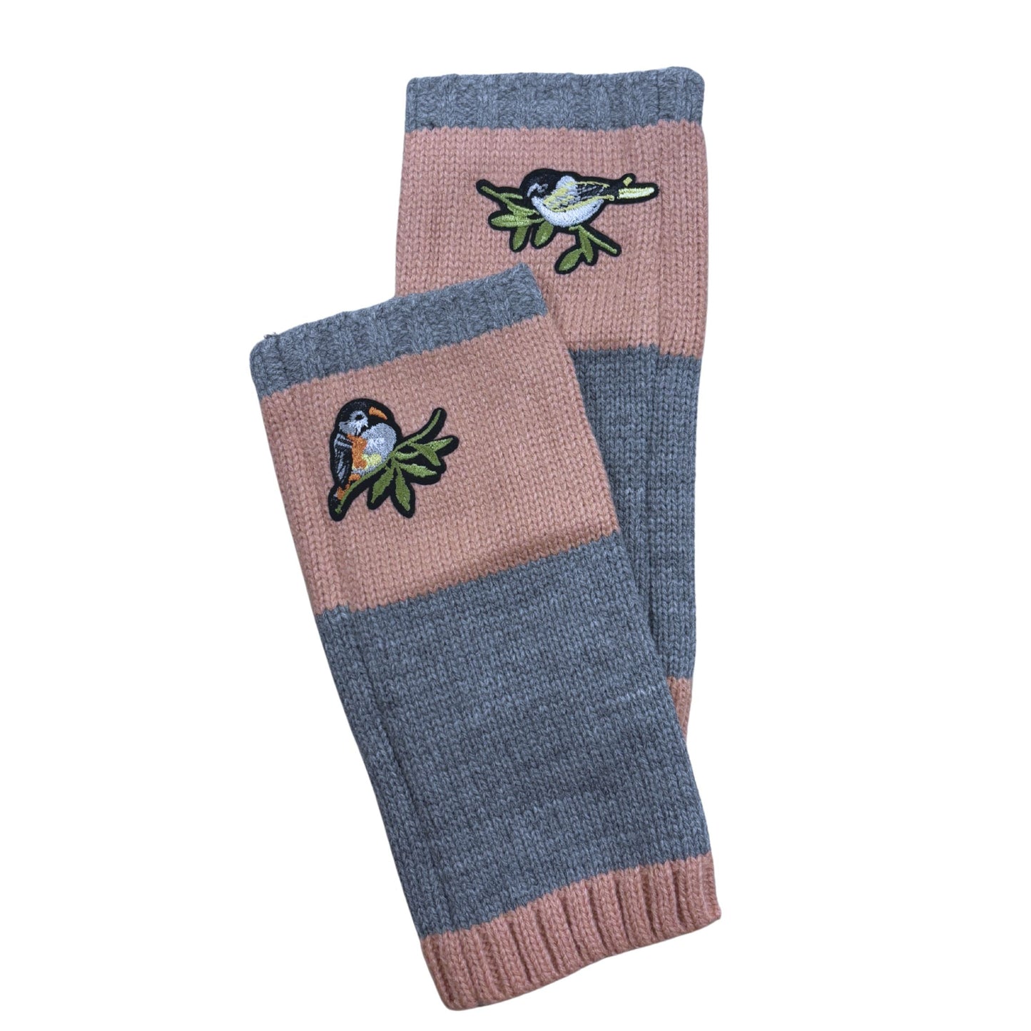 Bird Applique Arm Warmers | Fingerless Gloves