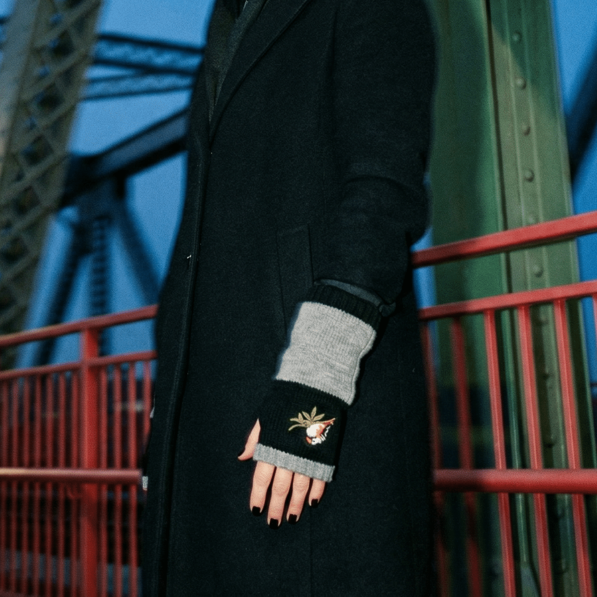 Bird Applique Arm Warmers | Fingerless Gloves