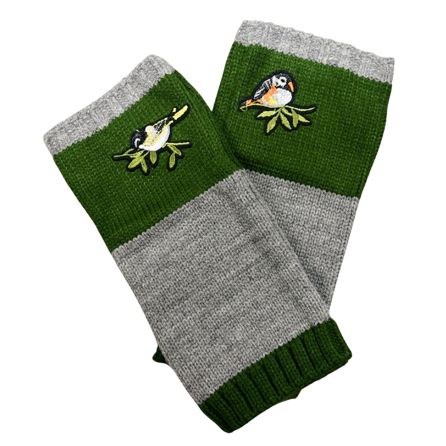 Bird Applique Arm Warmers | Fingerless Gloves