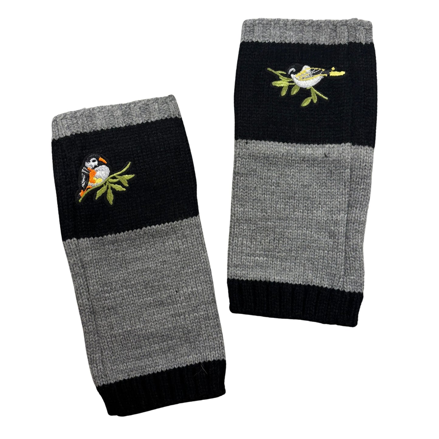 Bird Applique Arm Warmers | Fingerless Gloves
