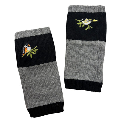 Bird Applique Arm Warmers | Fingerless Gloves