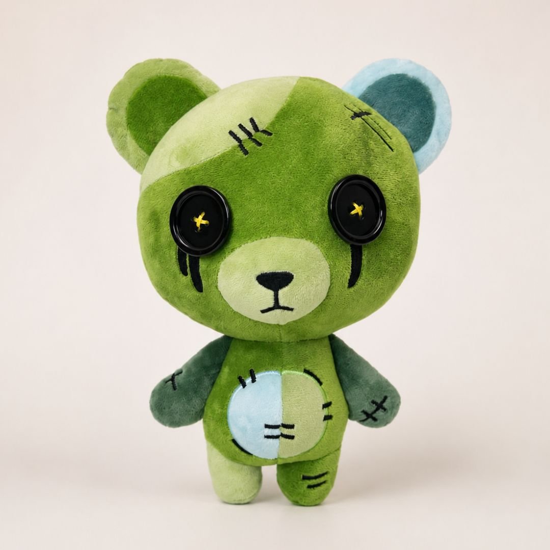 Buttoneyes the Zombie Bear Plushie (Ships early October)