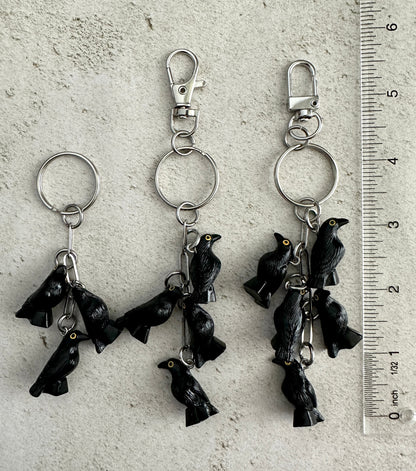 Murder of Crows Keychain – Goth Witchy Bag Charm for Horror Lovers, Witches & Halloween