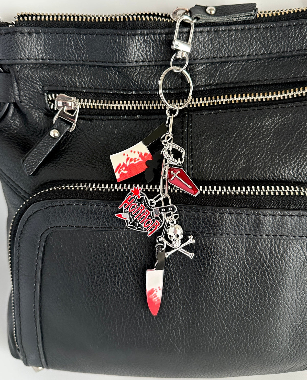 Horror Lover Bag Charm Keychain – Spooky Gift for Goths, Horror Fans & Halloween Lovers