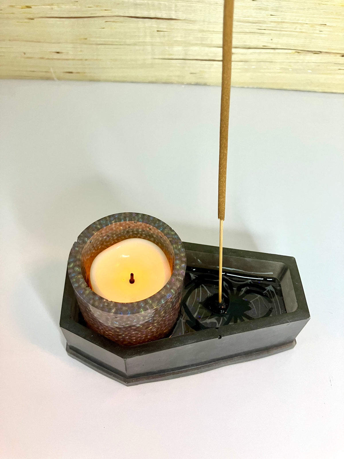 Resin Coffin Votive Holder & Incense Burner