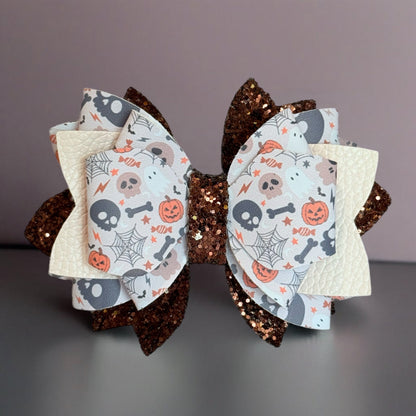 Halloween Harvest Glitter Tumbler Bow
