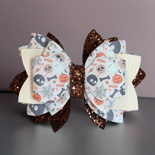 Halloween Harvest Glitter Tumbler Bow