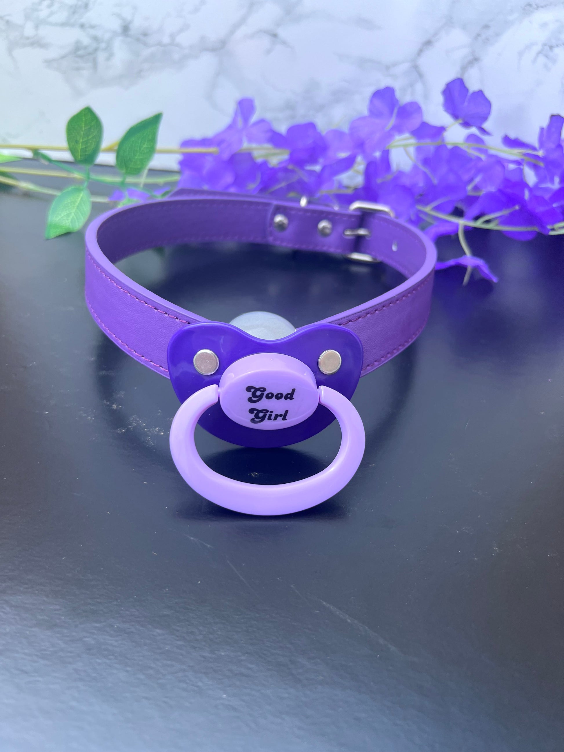 Good Girl Adult Purple Pacifier Gag