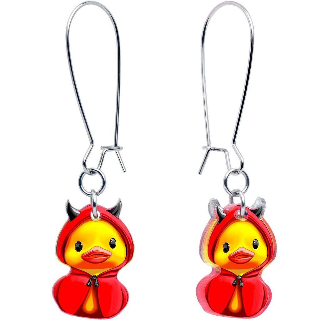 Hot Little Devil Duck Earrings - Shadow Threadz Crypt