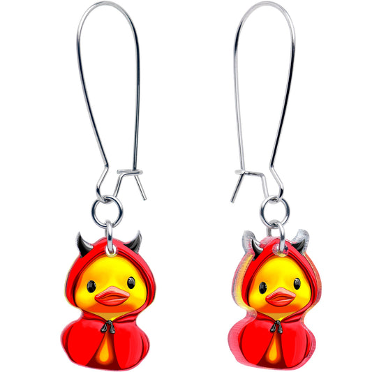 Hot Little Devil Duck Earrings - Shadow Threadz Crypt