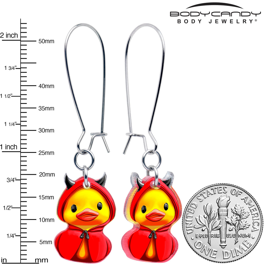 Hot Little Devil Duck Earrings - Shadow Threadz Crypt